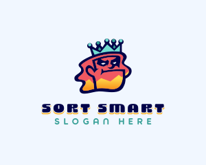 Colorful Angry King Doodle  logo design