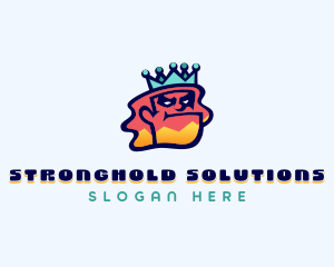 Colorful Angry King Doodle  logo design