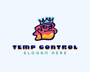 Colorful Angry King Doodle  logo design