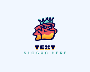 Colorful Angry King Doodle  logo design