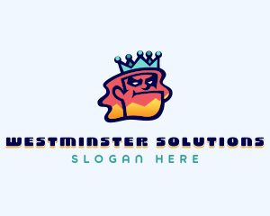 Colorful Angry King Doodle  logo design