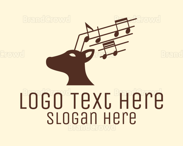 Musical Deer Animal Logo