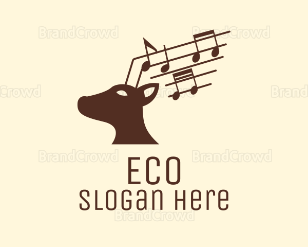 Musical Deer Animal Logo