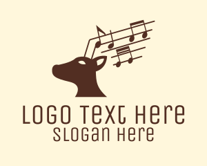 Recording Studio - Musical Deer Animal logo design