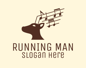 Recording Studio - Musical Deer Animal logo design