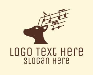 Music Store - Musical Deer Animal logo design