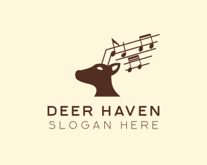 Musical Deer Animal logo design