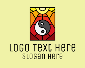 Mosaic - Stained Glass Yin Yang logo design