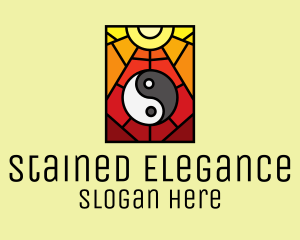 Stained Glass Yin Yang logo design