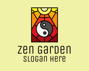 Buddhist - Stained Glass Yin Yang logo design