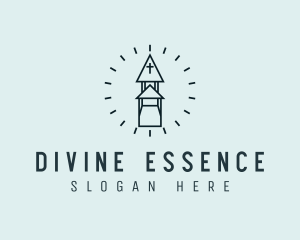 Divine - Holy Church Tower logo design