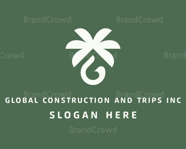 Palm Tree Oil Letter G Logo
