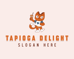 Tapioca - Cat Boba Drink logo design