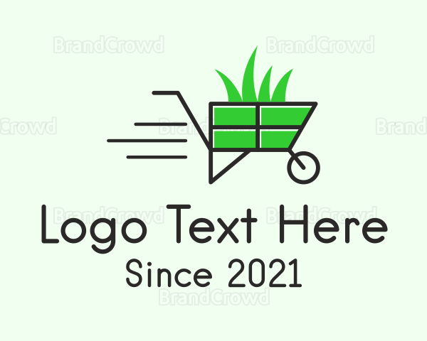 Garden Grass Wheelbarrow Logo