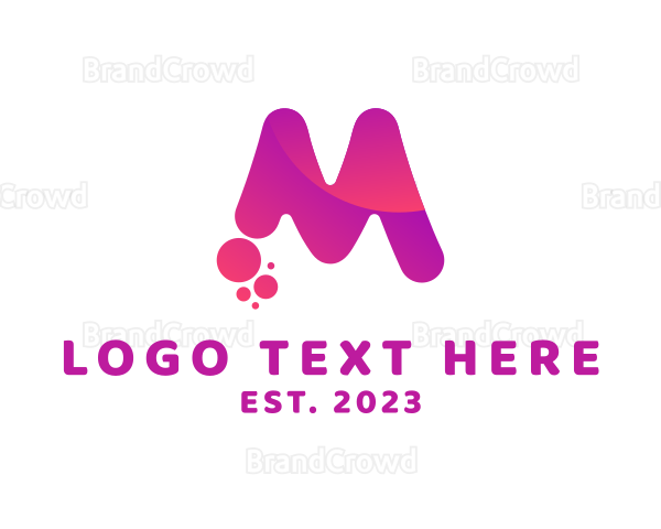 Modern Bubbles Letter M Logo