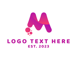 Chat - Modern Bubbles Letter M logo design