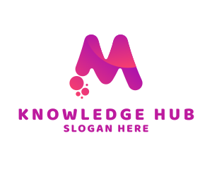 Modern Bubbles Letter M  Logo