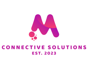 Communicate - Modern Bubbles Letter M logo design