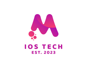 Ios - Modern Bubbles Letter M logo design