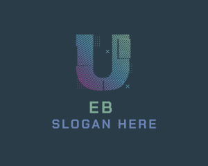 Modern Glitch Letter U Logo