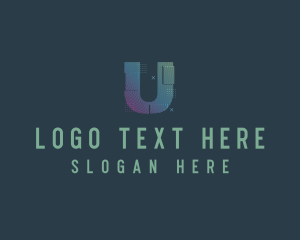 Programming - Modern Glitch Letter U logo design