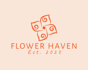 Ornate Pinwheel Flower logo design