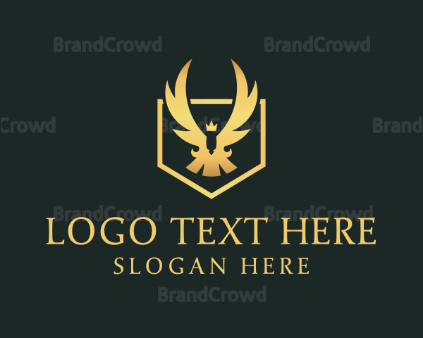 Gold Deluxe Crown Eagle Logo