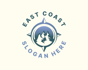 East - Mountain Adventure Compass logo design