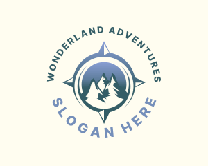 Mountain Adventure Compass logo design