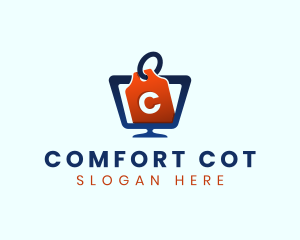 Computer Monitor Price Tag logo design