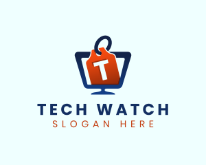 Computer Monitor Price Tag logo design
