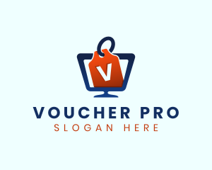 Voucher - Computer Monitor Price Tag logo design