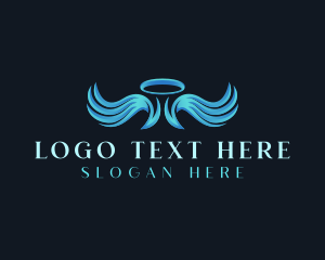 Heaven - Halo Angel Wings logo design