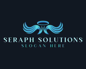 Seraph - Halo Angel Wings logo design