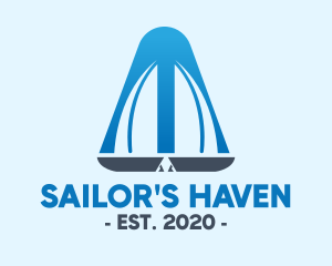 Modern Double Sailboat logo design