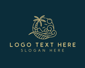 Tourist - Tropical Wave Beach logo design