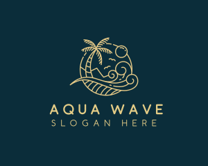 Tropical Wave Beach logo design