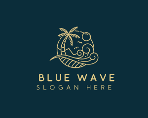 Tropical Wave Beach logo design