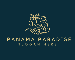 Tropical Wave Beach logo design