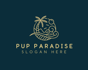 Tropical Wave Beach logo design