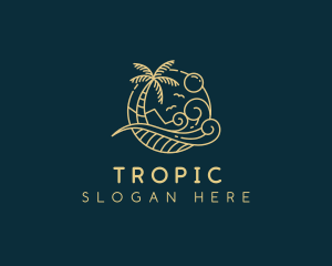 Tropical Wave Beach logo design