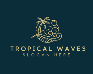 Tropical Wave Beach logo design