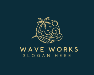 Tropical Wave Beach logo design