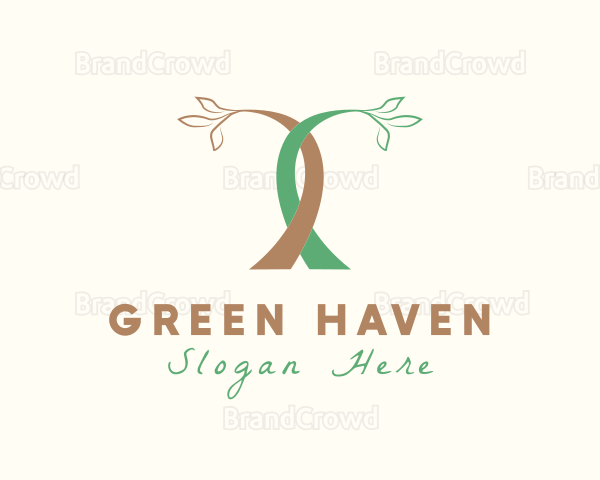 Tree Garden Letter T Logo