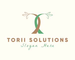 Tree Garden Letter T logo design