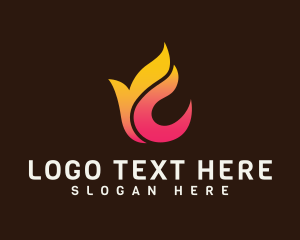 Hot - Flame Hot Letter C logo design