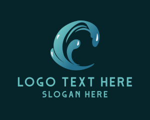 Surf - Gradient Waves Resort logo design