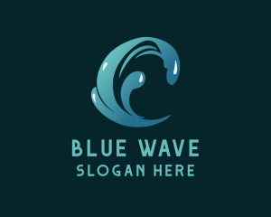 Gradient Waves Resort logo design