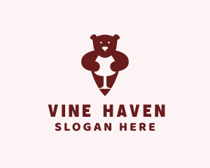 Bear Wine Bar logo design