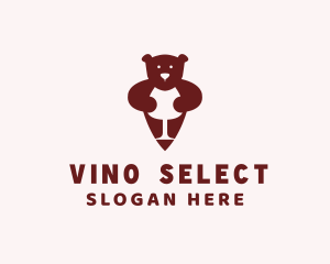 Sommelier - Bear Wine Bar logo design